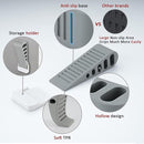 JQK Rubber Door Stopper Wedge, Grey 2 Pack Soft TPR Premium Door Stops for Bottom of Heavy Duty Door on Tile, Concrete, Carpet, Wooden Floor, DSB61-GY-P2 by TinyTreasures Baby Boutique