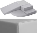 4-Piece PU Leather Baby Foam Climbing Blocks for Toddlers - Soft Play Climbing Toys for Toddlers - Foam Climbing Set for Crawling and Sliding Indoor (Gray) by TinyTreasures Baby Boutique