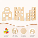 Wooden Building Blocks Set for Kids, 36 PCS Rainbow Acrylic Gem Cubes Blocks - 3 Wood House, Montessori Stacking Toy for Toddlers, Educational STEM Birthday Toys for Boys Girls 3-6 by TinyTreasures Baby Boutique