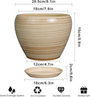 Planter Pot 8 Inch - Ceramic Pot for Plants Indoor Plant Pot with Drainage Hole and Saucer Round Planter Outdoor Modern Flower Pot Succulent Pot for House Patio Yellow by GreenHaven Gardens