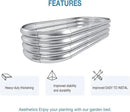 HOXHA Planter Raised Beds, 5X2X1 FT Land Guard Oval Galvanized Steel Planter Box, Metal Raised Garden Bed kit, for Outdoor Growing Fresh Veggies, Flowers, Herbs, and Succulents by GreenHaven Gardens