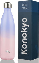 Insulated Water Bottles,25 oz Double Wall Stainless Steel Vacumm Metal Flask for Sports Travel,Pastel Sunset by CozyNest Decor