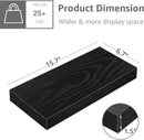 QEEIG Floating Shelves for Wall Bathroom Shelf Bedroom Kitchen Living Room Hanging Book Shelves Small Farmhouse Decor 16 inch Set of 3, Black (015-B3) by CozyNest Decor
