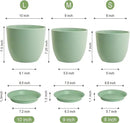 Medium Plant Pots 10/9/8 inch, Flower Pots for Indoor Outdoor Plants, Set of 3 Modern Decorative Plastic Planters with Drainage Holes and Saucers for House Porch Garden Plants, Green by GreenHaven Gardens