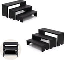 Display Wood Risers Wooden Stand 3 Tier Black Wood Racks Decorative Rectangular, 2 Set 6 Piece Cupcake Stands Cologne Perfume Organizer Dessert Showcase(Black) by CozyNest Decor