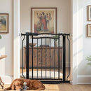 29.53"-33.85" Mornyray Auto-Close Baby Gate Extra Wide, Pressure Mounted Dog & Pet Gate for Stairs Doorways, No Drill Safety Barrier with Lace Design, Metal Child Proof Gate Indoor Outdoor, Black by TinyTreasures Baby Boutique