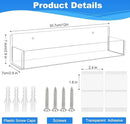 Acrylic Spice Rack Wall Mount-12 Inch, Clear Spice Shelf Storage Holder, 4 Pack Hanging Seasoning Rack Organizer for Cabinet Door, Cupboard or Wall Kitchen (Adhesive or Screw) by CozyNest Decor