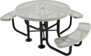 Heavy-Duty Portable Outdoor Picnic Table with Umbrella Hole, Punched Steel Patio Dining Furniture Made in America (46" Round Top, Textured Grey) by CozyNest Decor