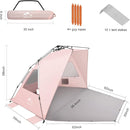 Oileus XX-Large Pop Up Beach Tent Sun Shelter for 5-6 Person Portable Sun Shade Instant Tent for Beach with Carrying Bag, Stakes, 6 Sand Pockets, Anti UV for Fishing Hiking Camping Pink by TinyTreasures Baby Boutique