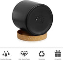 3 Pack 6/5/4 inch Cylindrical Flower Pots, Modern Small Round Plastic Plant Pots with Drainage Holes & Saucers, Clean and Refined Planter Pots for Outdoor, Indoor & Office Decor (Black Brown) by GreenHaven Gardens