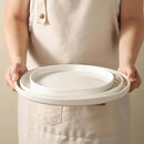 3 Packs Serving Platters, Large Serving Tray, Round Platters for Serving Food, Food Tray for Veggie Fruit Snack Dessert Cheese, White Ceramic Serving Trays for Party, Entertaining, 12.8”/10.8”/8.8” by CozyNest Decor