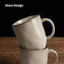 famiware Coffee Mugs Set of 4, Ocean Square 13oz Coffee Cup Set with Handle for Cocoa, Milk, Hot Chocolate, Tea, Water, Stoneware Cups for Kitchen, Microwave and Dishwasher Safe, Light khaki by CozyNest Decor