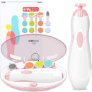 Baby Nail Trimmer Electric, FANSIDI Baby Nail File Infant Nail Clippers with 10 Grinding Pads 8 Sandpapers for Newborn Infant Toddler or Adults Toes Fingernails Care - AA Battery Operated (White/Pink) by TinyTreasures Baby Boutique