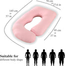 Pregnancy Pillow, Full Body Maternity Pillow 57 inch, with Removable Washable Cover - Sleep Support for Legs, Back, Neck, Shoulder, HIPS, Belly for Pregnent Women, Jersey Knit Cotton (Pink) by TinyTreasures Baby Boutique