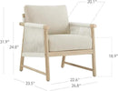 CHITA Boho Patio Rattan Chair, Outdoor Wicker Chair with 7.1″ Thickened Cushions Acacia Wood Frame(Cream) by CozyNest Decor