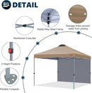 MASTERCANOPY Durable Pop-up Canopy Tent with 1 Sidewall (10'x10',Khaki) by GreenHaven Gardens