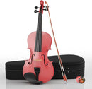 3/4 Beginner Violin Kit, Complete Violin Set with Case, Bow, Rosin, Pink by TinyTreasures Baby Boutique