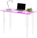 Acrylic Desk, Modern Study Table for HomeOffice-Extended Surface Multi-Purpose Console & EntrywayTable, Sturdy Lightweight Design（(42.5-inch, Pink) by CozyNest Decor