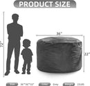 Hobestluk 3FT Bean Bag Chair Giant Bean Bag Chairs for Adults Large Bean Chairs with Removable Cover, Beanbag Chair with Filler, Adult Bean Bag Chairs for Living Room, Bedroom by CozyNest Decor