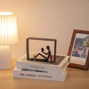 Sziqiqi Book Ends for Shelves Decorative: Cast Iron Bookends for Books Cute Statue Book Ends on Bookshelf Human Sculpture Decoration - Geometric Bookend Unique Gift for Shelves Room Office Decorative by CozyNest Decor