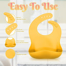 Silicone Baby Feeding Set 6 Pcs, Baby Led Weaning Supplies, Baby Feeding Supplies Set BPA Free, Baby Essentials for Newborn Gift Yellow by TinyTreasures Baby Boutique