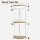 3-Tier Lazy Susan Organizer, Rotating Spice Rack, Spinning Organizer, Industrial Turntable Spice Rack Organizer for Cabinet, Kitchen Countertop, Pantry, White and Natural SR23WN by CozyNest Decor