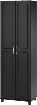 SystemBuild Evolution Kendall 24" Engineered Wood Utility Storage Cabinet Black by CozyNest Decor