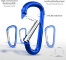 sprookber 4" & 5" Extra Large Aluminum Carabiner D Ring, Caribeener Clips, Spring Snap Hook for Keychain Clip, Set of 4 by TinyTreasures Baby Boutique