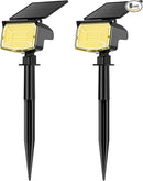 Solar Spot Lights Outdoor, 92 LEDs Landscape Lighting with 3 Lighting Modes and Auto On/Off, IP67 Waterproof Spotlights, Outdoor Solar Lights for Yard Garden, 2 Pack (Warm White) by GreenHaven Gardens