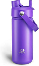 Insulated Water Bottle with Straw Stainless Steel Water Bottle, Leak-Proof, BPA-Free, Double Wall Vacuum Keeps Cold for 24 Hours for Sports, Travel, School (18 oz, Violet) by CozyNest Decor