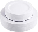 FLOWERCAT 60PCS White Plastic Plates - Heavy Duty White Disposable Plates for Birthday Party/Wedding -serve for 30 guests Include 30PCS 10.25" Dinner Plates & 30PCS 7.5" Dessert Plates for Party by CozyNest Decor