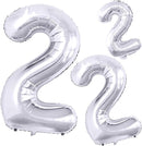 GOER Silver Number 2 Foil Balloons,Huge Number Balloons for 2nd 22nd Birthday Party Supplies Anniversary Decorations(3 pcs,42 inch,32 inc,16inch) by TinyTreasures Baby Boutique