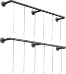 Plant Hanger Indoor, 2 Pack Hanging Planters Rod for Indoor Plants with 12 Hanging Chains, Wall Plant Hanging Rod for Window Ceiling, 65.7 Inch, Metal/Black, Pots Not Included… by GreenHaven Gardens
