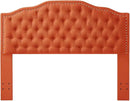 24KF Upholstered Button Tufted Queen Headboard with Nailhead Trim, Elegant Boucle Fabric Full headboard, 6031-Q-Boucle-Orange by CozyNest Decor