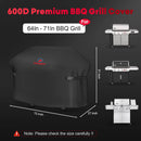 Comnova Grill Cover 72 Inch - 600D BBQ Cover for Outdoor Grill Heavy Duty and Waterproof, Large Barbecue Gas Grill Covers for Weber, Char-Broil, Nexgrill, Monument, Dyna-glo, Brinkmann and More by GreenHaven Gardens