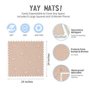 Yay Mats Stylish Extra Large Baby Play Mat. Soft, Thick, Non-Toxic Foam Covers 6 ft x 4 ft. Expandable Tiles with Edges Infants and Kids Playmat Tummy Time Mat (Emery Rainbow) by TinyTreasures Baby Boutique