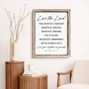 Christian Wall Plaque, Master Bedroom Decor Above Bed, Rustic Farmhouse Christian Decor, Matthew 22:37-39 Signs, Framed Wall Plaque Sign 15 * 11.5 inches, Love the Lord Sign by CozyNest Decor