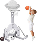 Costzon Kids Basketball Hoop, Toddler Sports Activity Center with 5 Adjustable Height Levels, Basketball Soccer Golf Game Set, Indoor Outdoor Basketball Hoop Set Best Gift for Baby Infant by TinyTreasures Baby Boutique