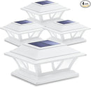 SIEDiNLAR Solar Post Lights Outdoor 2 Modes LED Fence Deck Cap Light for 4x4 5x5 6x6 Posts Garden Patio Decoration Warm White/Cool White Lighting White (4 Pack) by GreenHaven Gardens