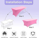 ABCCANOPY 6 FT Spandex Table Cover Stretch Fitted Wrinkle Resistant Tablecloth Reuse for Rectangular Folding Table Patry Event Wedding Banquet Protector Pink by CozyNest Decor