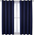 ChrisDowa Grommet Blackout Curtains for Bedroom and Living Room - 2 Panels Set Thermal Insulated Room Darkening Curtains (Navy Blue, 52W x 63L) by CozyNest Decor