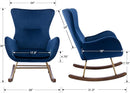 Velvet Rocking Accent Chair Upholstered Nursery Glider Rocker for Baby/Kids Comfy Nursing Lounge Side Chair for Living Room Bedroom, Blue by TinyTreasures Baby Boutique