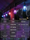 XMCOSY+ Smart Outdoor String Lights, 123Ft Patio Lights Waterproof, App Control, Compatible with Alexa, RGBCWIC Color Changing LED String Light for Outside by GreenHaven Gardens