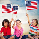 Pack of 50 American Flags with wood Stick, 12x18 Inch US Flags/American Hand Held Stick Flags with Kid-Safe Spear Top, Perfect for Patriotic Decorations, Parades, Veteran Party by GreenHaven Gardens