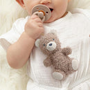 Itzy Ritzy Pacifier & Lovey Set - Natural Rubber Paci with Stuffed Animal Lovey - Detachable Plush Bear Pacifier Holder & Coordinating Natural Rubber Soother, Ideal for Ages 0-6 Months (Bear) by TinyTreasures Baby Boutique