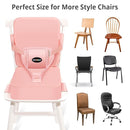 Toddler Booster Seat for Kitchen Chair, 2-in-1 Dining Table Booster Seat with Backrest & Adjustable Straps – Easy-Clean, PU Portable Toddler Eating Travel Increasing Cushion - Pink by TinyTreasures Baby Boutique