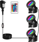 T-SUN LED Pond Light, 3 Head Lamps Submersible LED Pond Lights Color Changing Garden Pond Light with Remote Control, RGB Fish Tank Lights Fountain Spotlight for Garden, Pool, Aquarium Tank(3 Headlamp) by GreenHaven Gardens