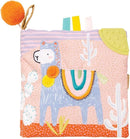 Manhattan Toy Llama Themed Soft Baby Activity Book with Squeaker, Crinkle Paper and Baby-safe Mirror Small by TinyTreasures Baby Boutique
