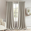 MIULEE Stone Back Tab Blackout Curtains 72 Inches Long 2 Panels Set for Living Room Bedroom Privacy, Rod Pocket/Pinch Pleat Thermal Insulated Room Darkening Pleated Light Blocking Drapes by TinyTreasures Baby Boutique