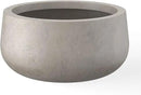 Kante 11.8" Dia Round Concrete Planter, Cement Plant Pots with Drainage Hole and Rubber Plug for Outdoor Indoor Garden Home, Modern Curvaceous Design, Weathered Concrete by GreenHaven Gardens